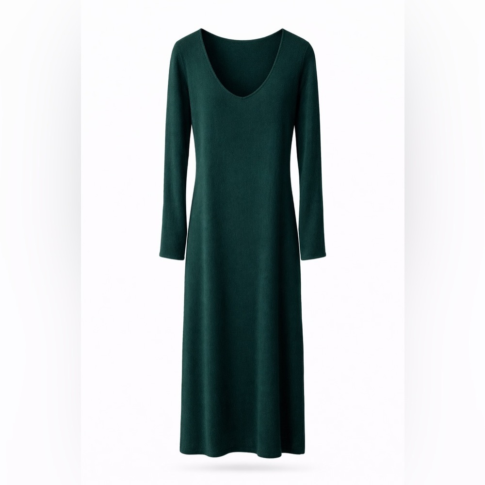 Reformation Jenita Forest Green Long Sleeve Maxi Dress